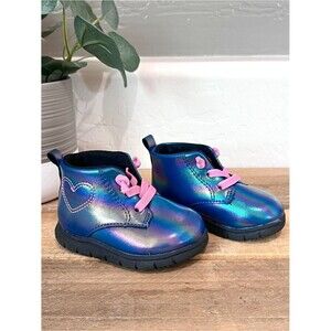 Carter's Just One You Kyrie Iridescent Holographic Heart Baby Boots Size 3